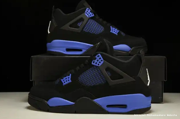 Official Maikesneakers Black Retro Jordan 4 CT8527-018 Game Royal 0617